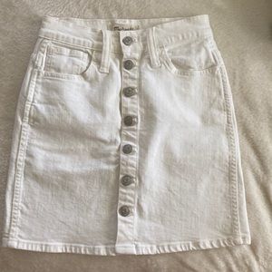 Madewell white denim skirt